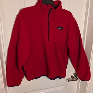 Vintage L.L. Bean Women's Red Zip-Up Fleece Jacket